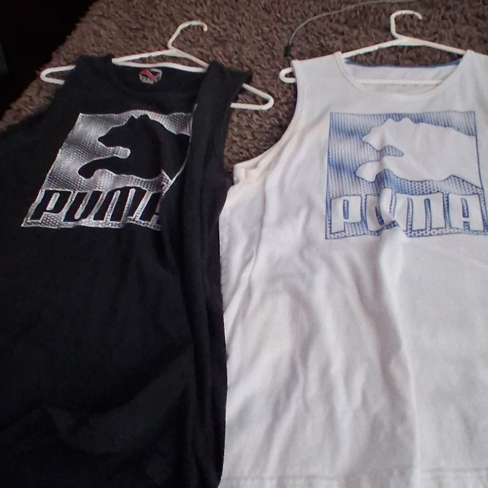 Puma Kids Tank Tops - Black and White
